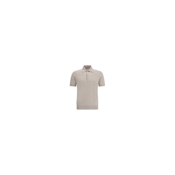 Brunello Cucinelli Beige Cotton Polo Shirt