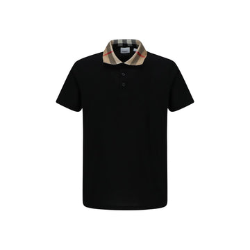 Burberry Black Cotton Polo Shirt