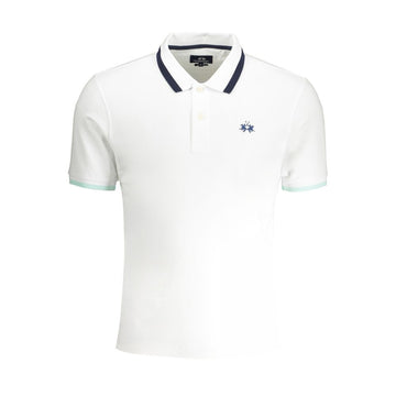 La Martina White Cotton Men Polo Shirt