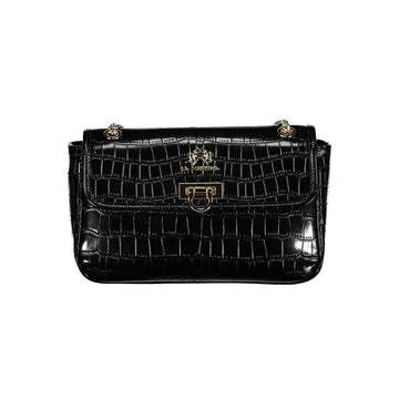 La Martina Nero Poliuretano Women Shoulder Bag