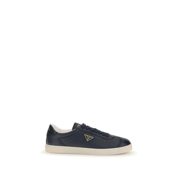 Prada Blue Calf Leather Bos Taurus Low Top Sneakers