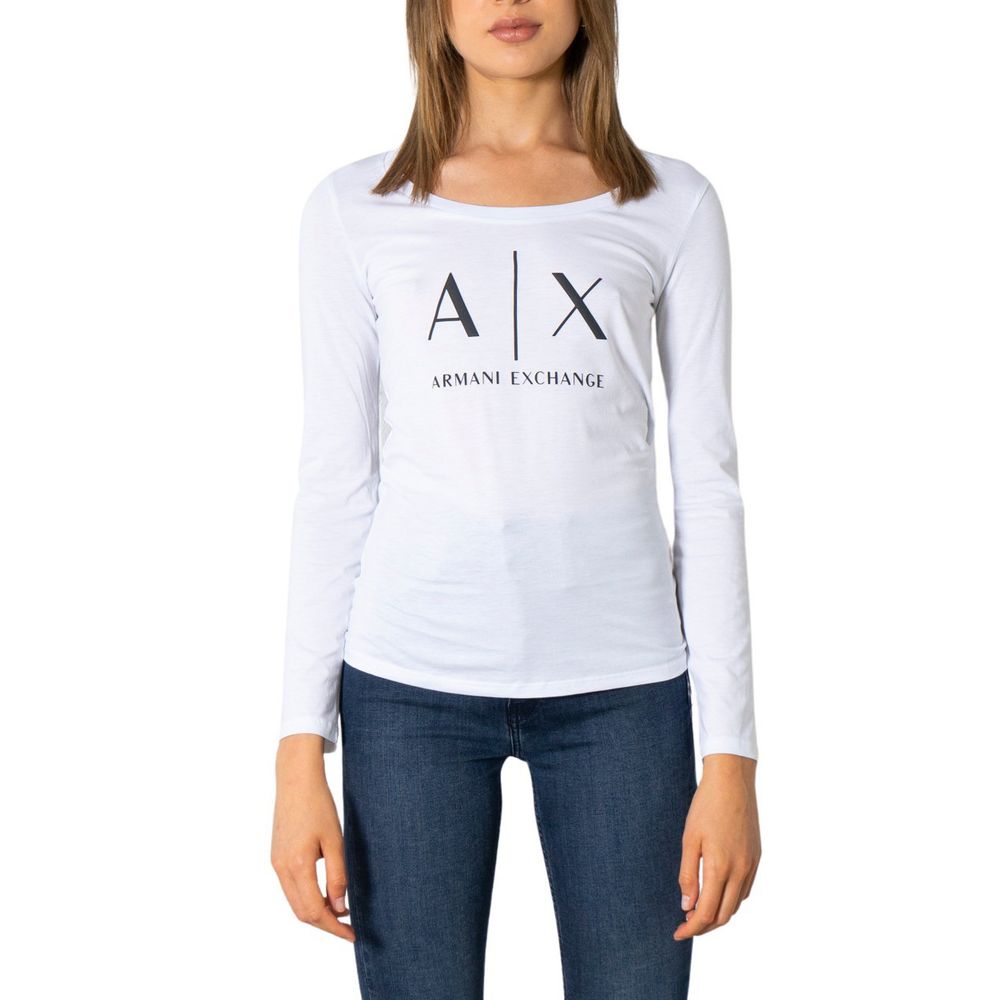 Armani Exchange White Cotton Long Sleeve T-Shirt