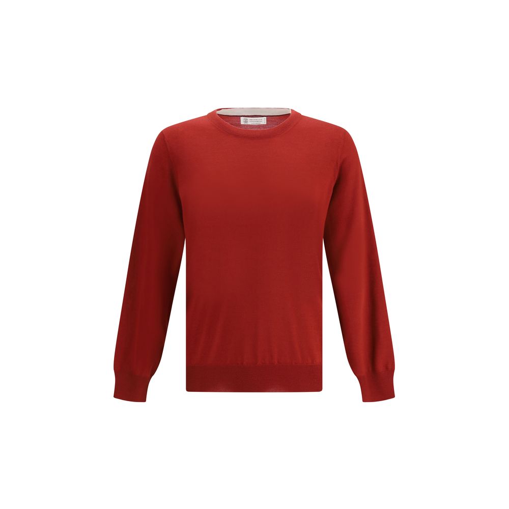 Brunello Cucinelli Red Fleece Wool Sweatshirt