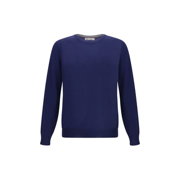 Brunello Cucinelli Blue Fleece Wool Sweatshirt