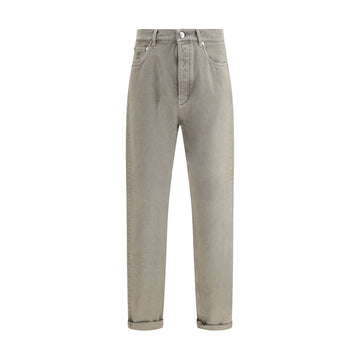 Brunello Cucinelli Green Cotton Straight-Leg Jeans