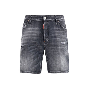 Dsquared² Black Cotton Bermuda Shorts